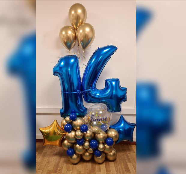 14th Number Gold Plain Latex 