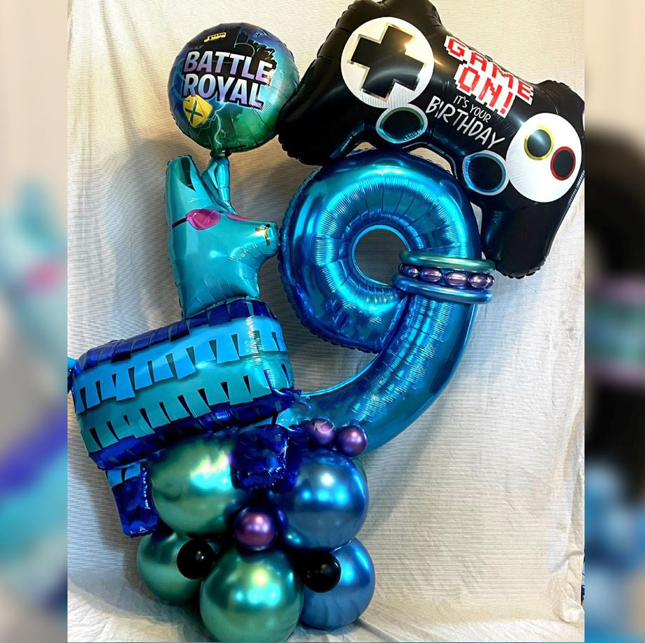 9th Birthday Battle Royal Theme Balloon Bouquet
