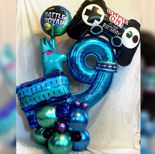 9th Birthday Battle Royal Theme Balloon Bouquet