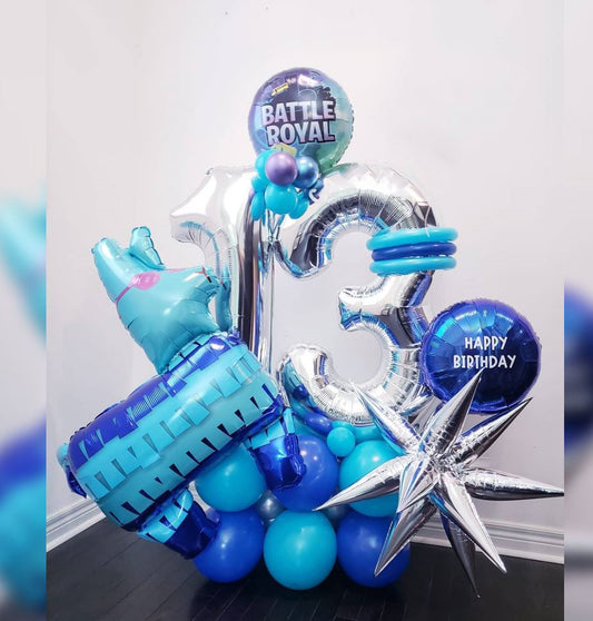 13th Birthday Battle Royal Llama Balloon Bouquet