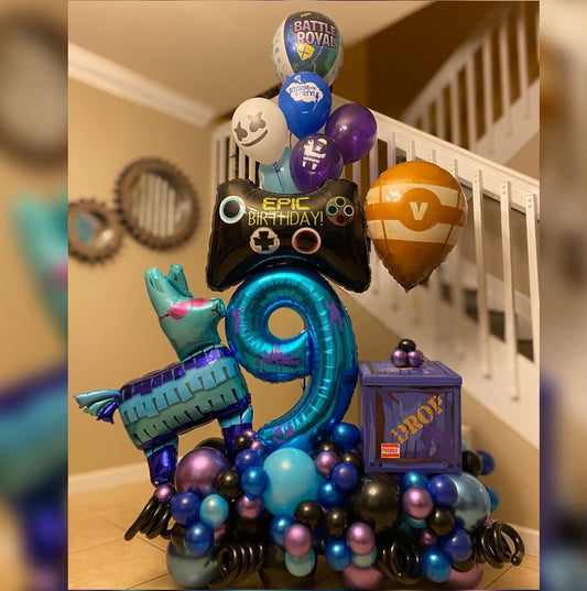 9 Number Battle Royal Cluster Balloon Bouquet