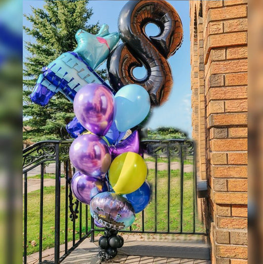 8th Birthday Battle Royal Llama Balloon Bouquet
