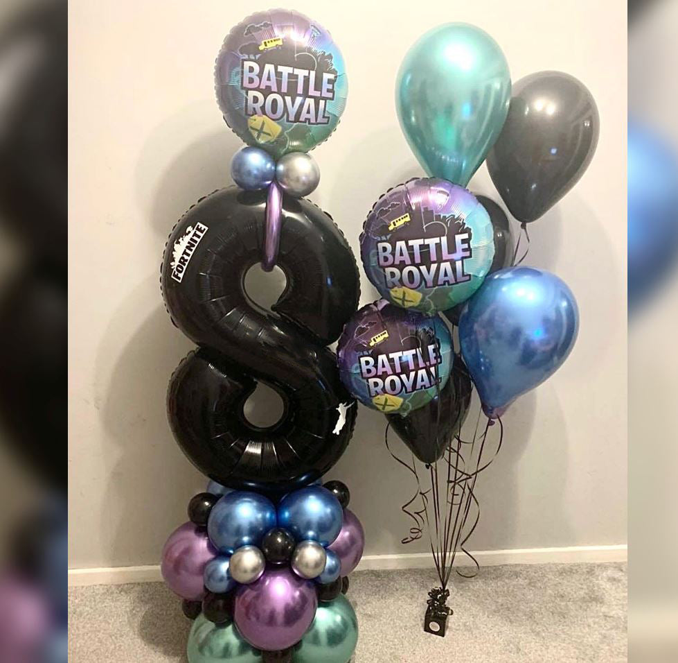 8th Birthday Battle Royal Theme Balloon Bouquet