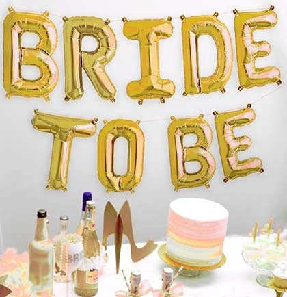 Party Balloon Bride To Be Gold Letters Decoration 