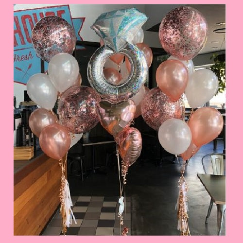 Party Balloon Rose Gold and Engagment Balloons Bouquets
