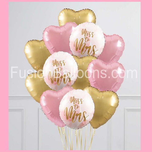 Miss To Mrs Inflated Foil Balloons Bouquet