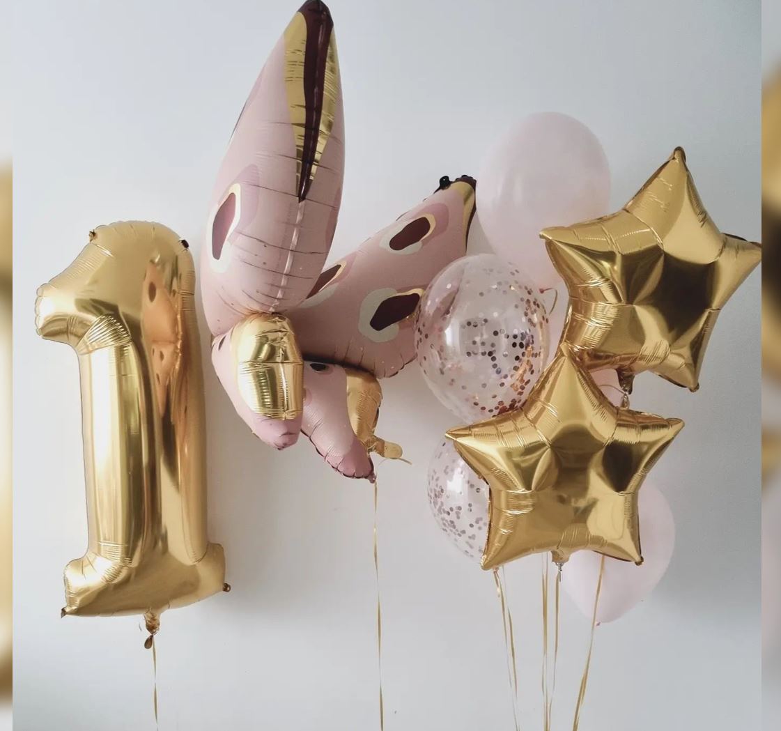 Butterfly And Stars Theme 1st Birthday Balloon Bouquet