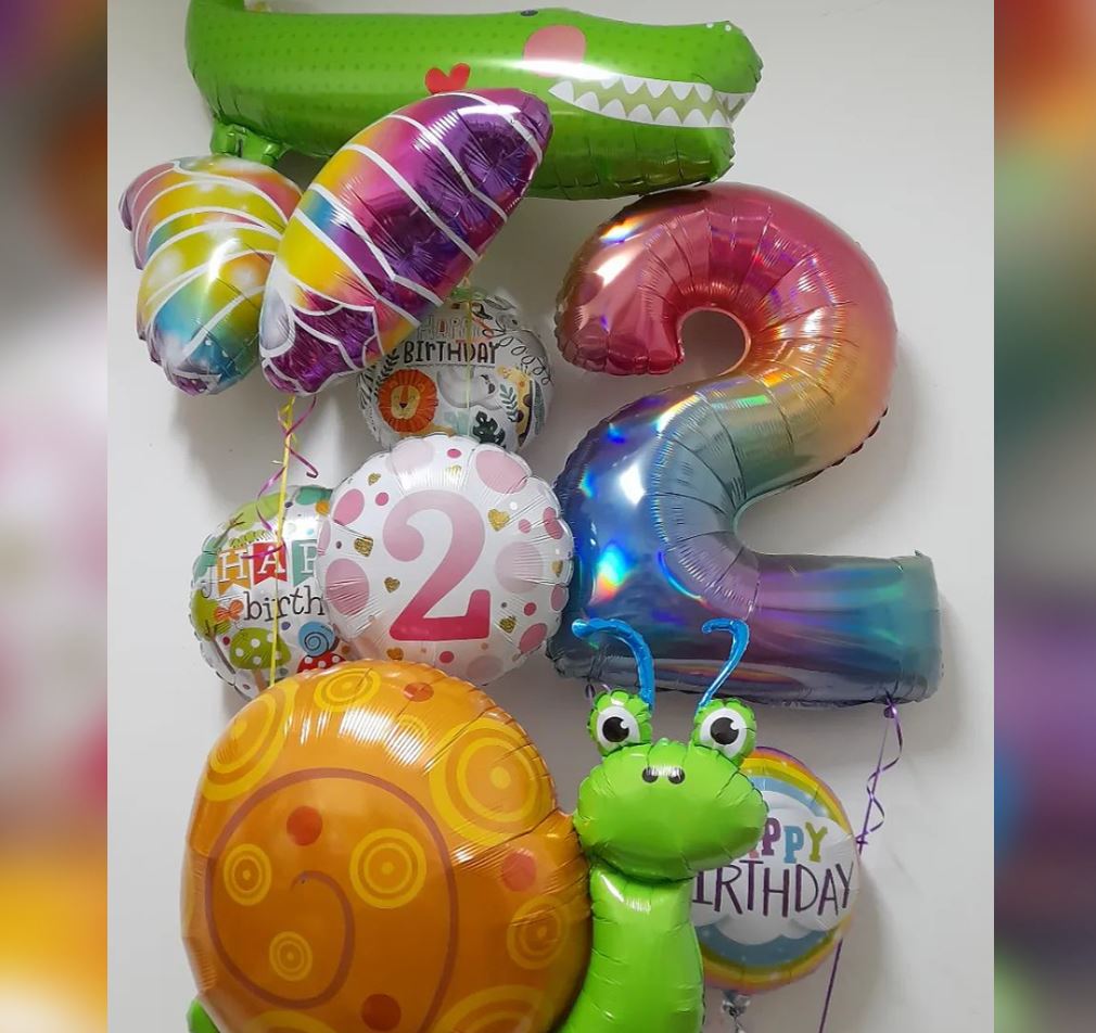 2nd Birthday Butterfly Theme Balloon Bouquet