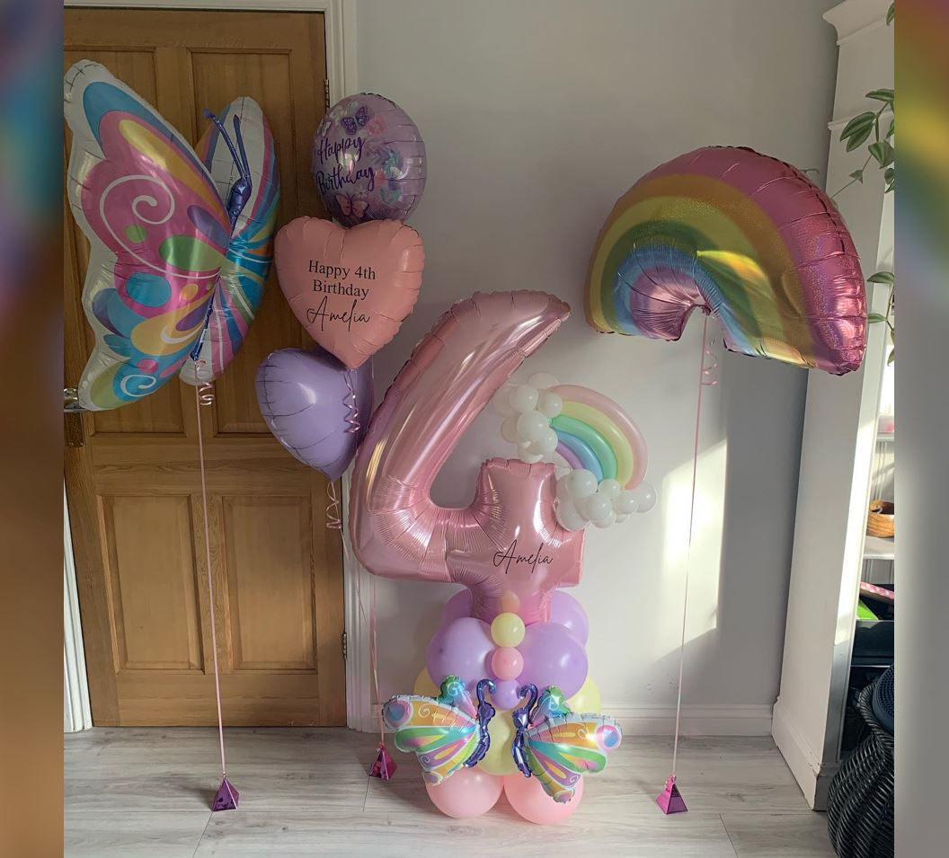 Butterfly Theme Chrome Balloon Bouquet