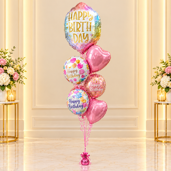 Happy Birthday Foil Balloons Bouquet