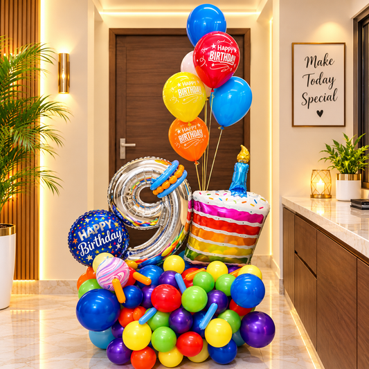 9th Birthday balloons Stack