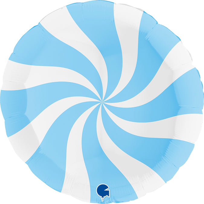 Swirly White Matte Blue 36"