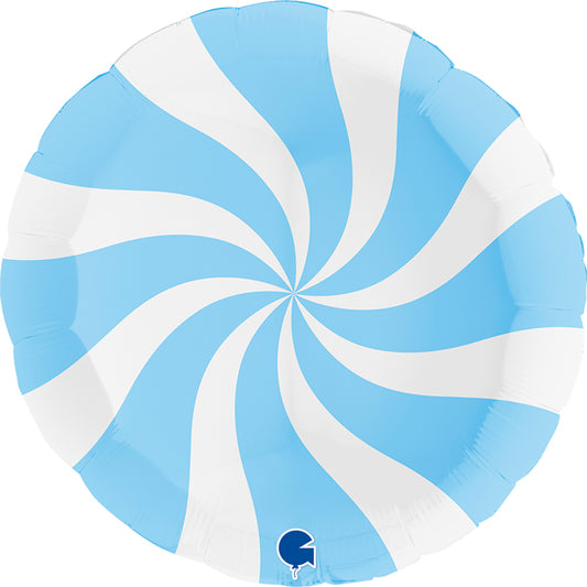 Swirly White Matte Blue 36"