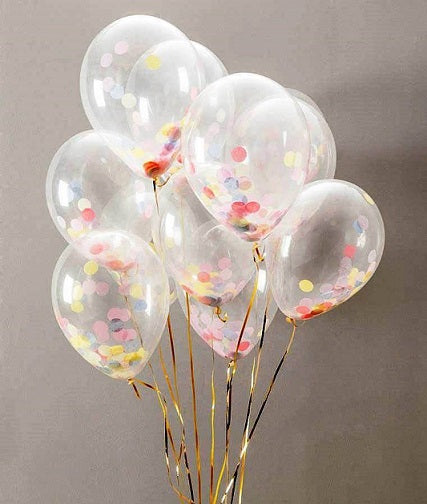 Party Balloon Pastel Rainbow Confetti Balloons Bunch