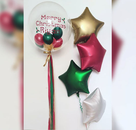 Merry Christmas Personalized Balloon Bouquet