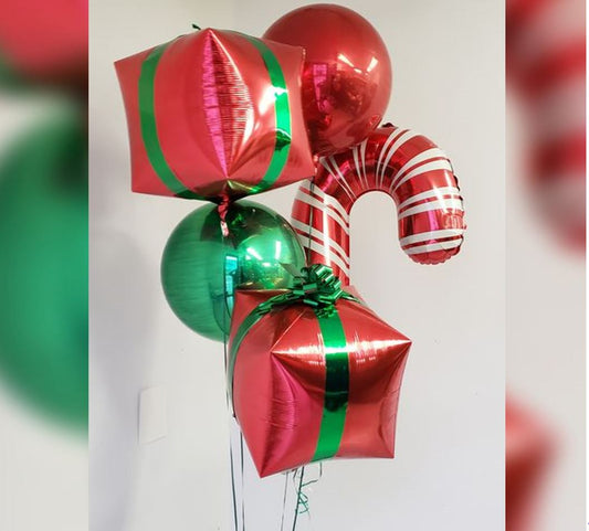 Christmas Theme Candy Cane Balloon Bouquet