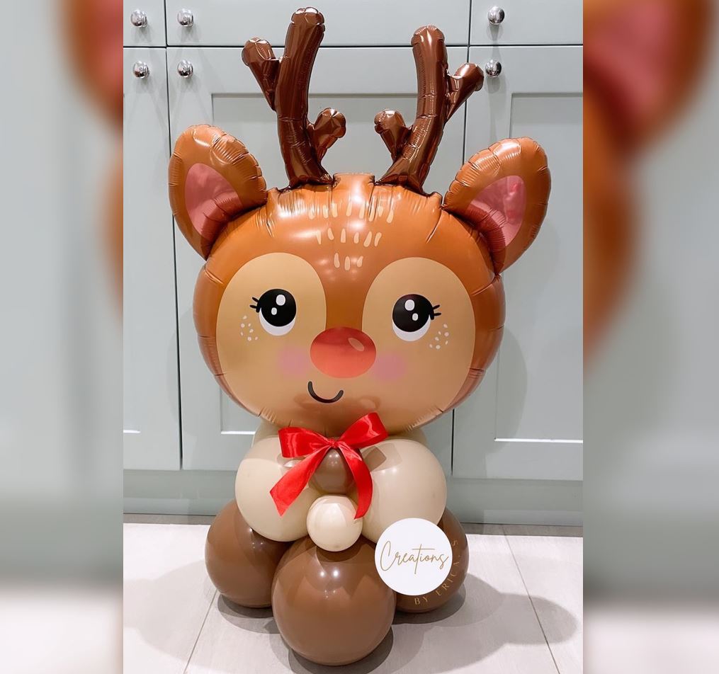 Christmas Theme Raindeer Head Cluster Balloon Bouquet