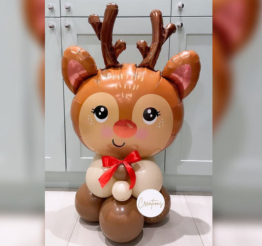 Christmas Theme Raindeer Head Cluster Balloon Bouquet