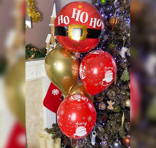 Christmas HO Santa Latex Balloon Bouquet