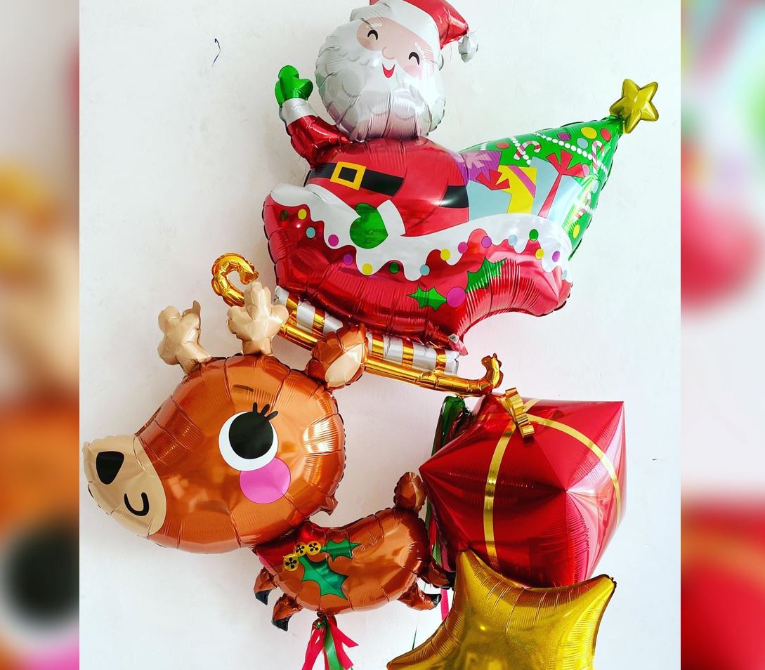 Christmas Theme Deer And Starry Balloon Bouquet