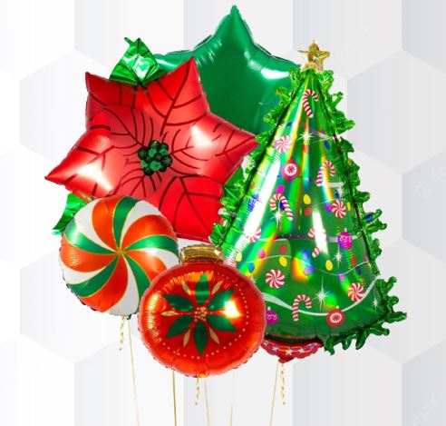 Happy Christmas Tree Balloon Bouquet