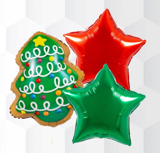 Christmas Tree& Star Balloon Bouquet