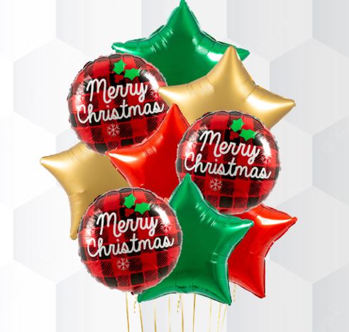 Merry Christmas Star Balloon Bouquet