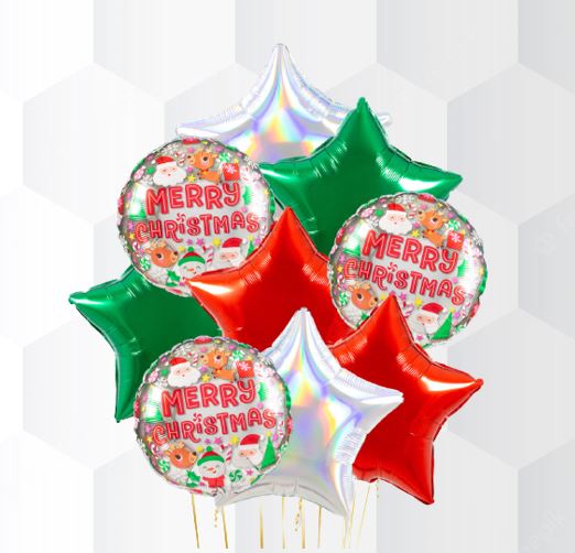 Christmas & Star Foil Balloon Bouquer