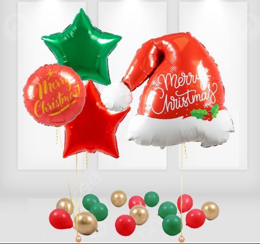 Christmas Hat Balloon Bouquet