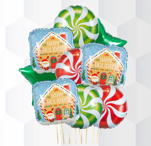 GingerBread Candy Swirl  Balloon Bouquet