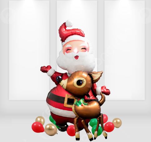 Christmas Santa Foil Balloon Bouquet