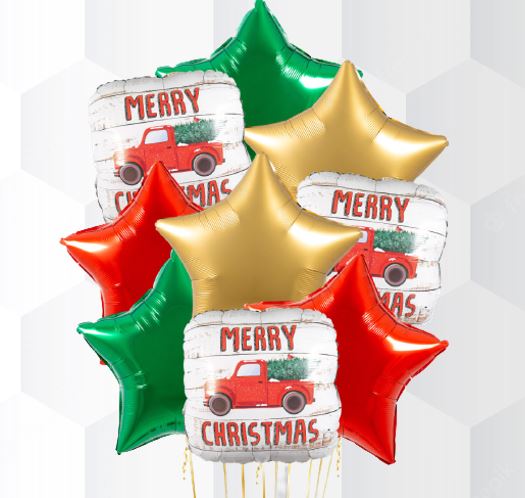 3 Merry Christmas Car Foil Balloon Bouquet
