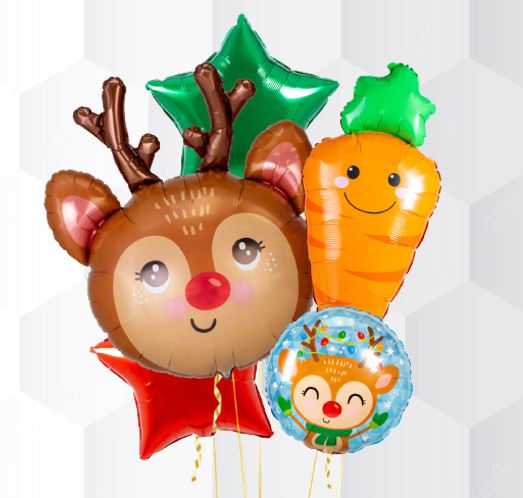 Christmas Deer & Carrot Balloon Bouquet