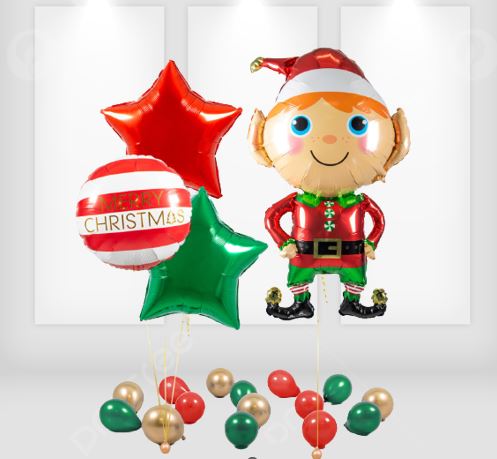 Meery Christmas Elf Balloon Bouquet