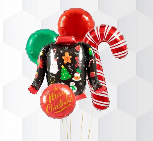 Christmas Candy Cane Balloon Bouquet