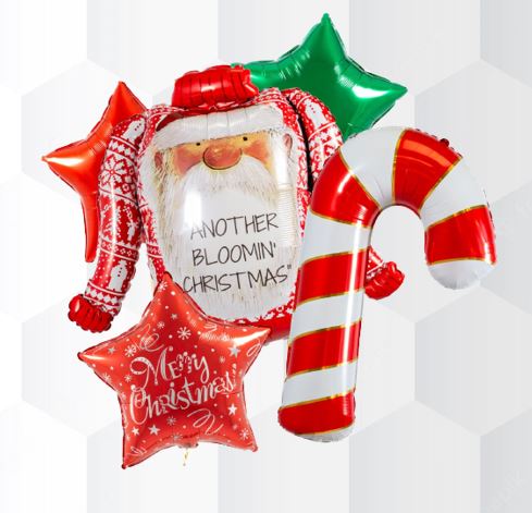 Happy Christmas Candy Cane Balloon Bouquet