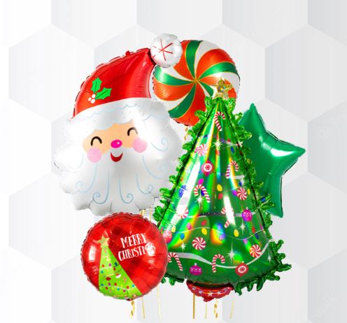Christmas Tree & Santa Balloon Bouquet