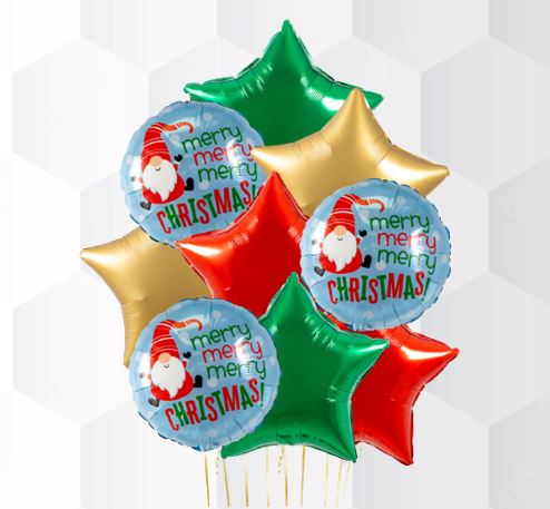 Christmas Santa Round Foil Balloon Bouquet