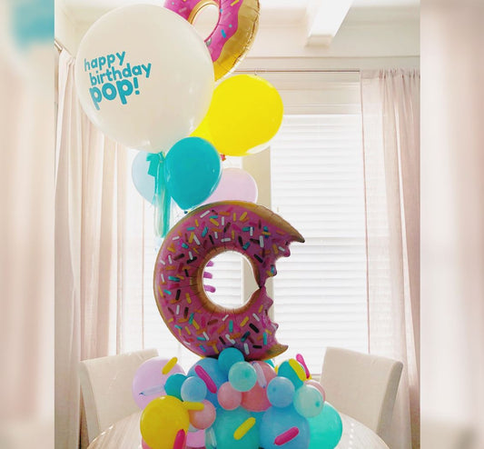 HBD Donut Candy Theme Cluster Balloon Bouquet