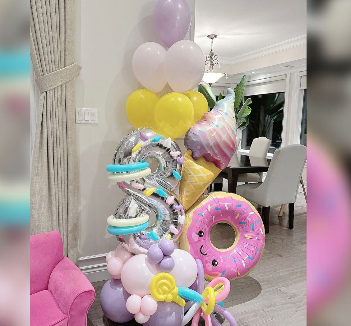 8th Birthday Ice-Cream And Donult Balloon Bouquet
