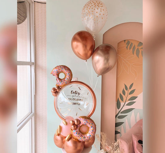 Donut Theme Personalised Bubble Balloon Bouquet