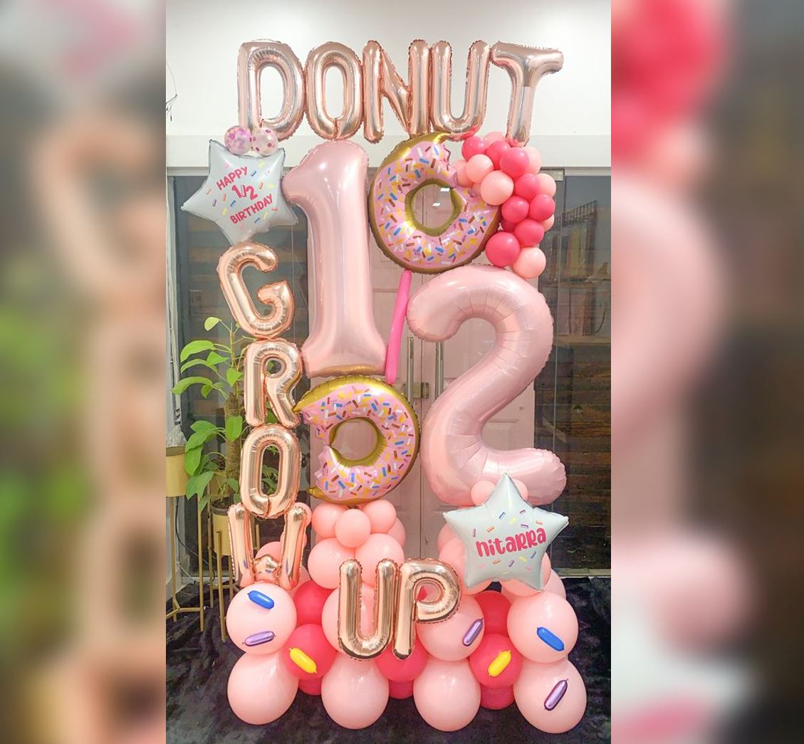 12th Birthday Candy Theme Donut Cluster Balloon Bouquet