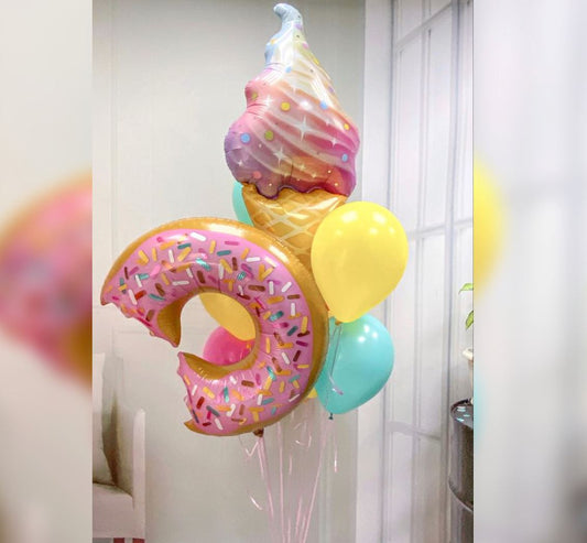 Candy Theme Donut Ice Cream Balloon Bunch