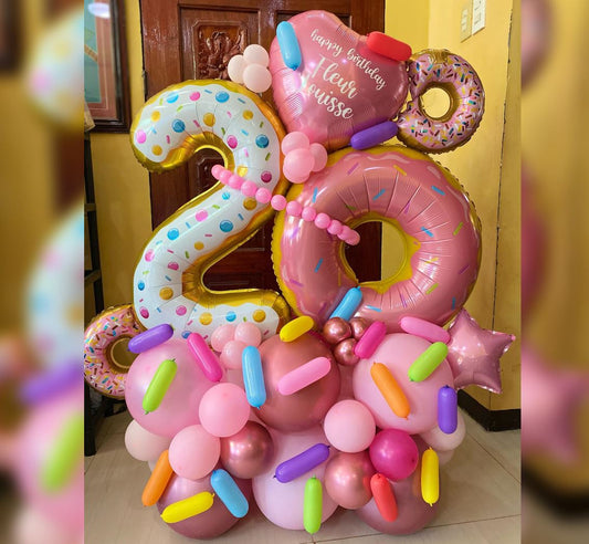 2nd Birthday Donut Cluster Balloon Bouquet