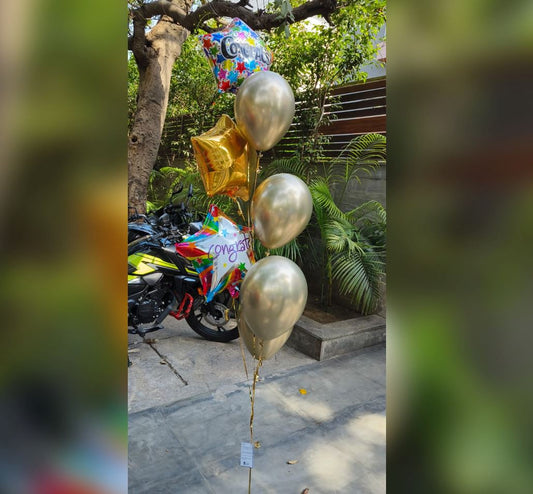 Congrats Theme Chrome Balloon Bouquet