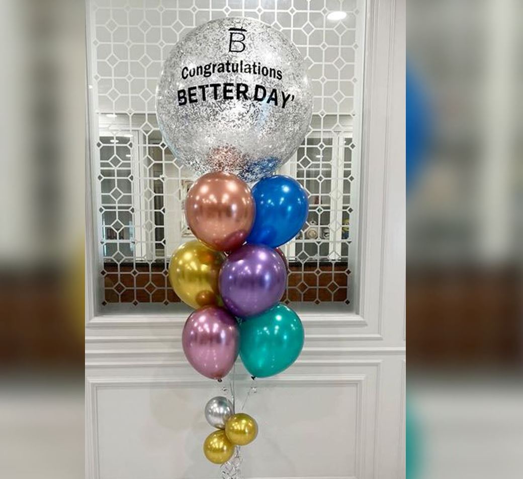 Personalized Glitter Bubble Balloon Congratulation Balloon Bouquet
