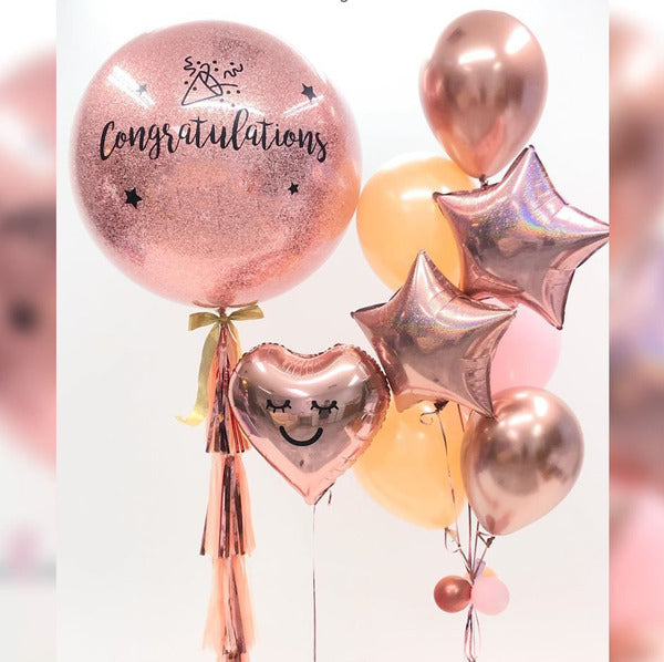 Congratulation Glitter Bubble Balloon Bouquet