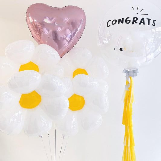 Personalised Bubble Heart Balloon Bouquet