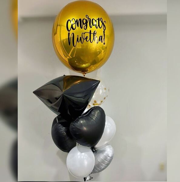 Congrats Gold ORBz Balloon Bouquet