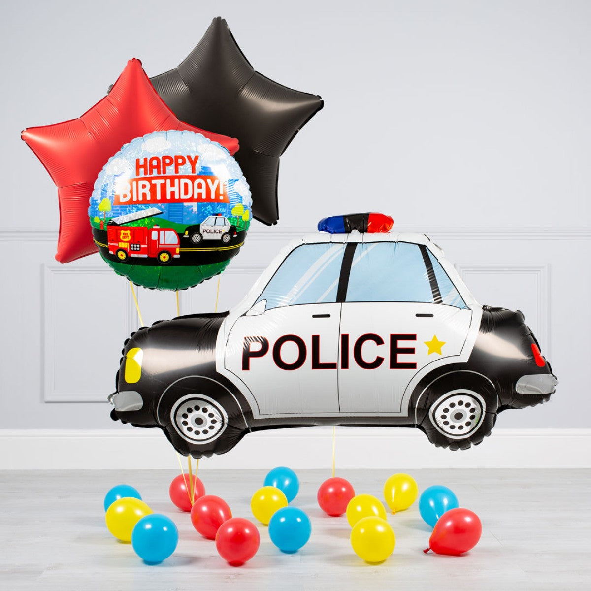 Happy Birthday Police Car Balloon Bouquet